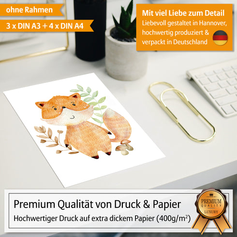 Poster Set Aquarell Animals