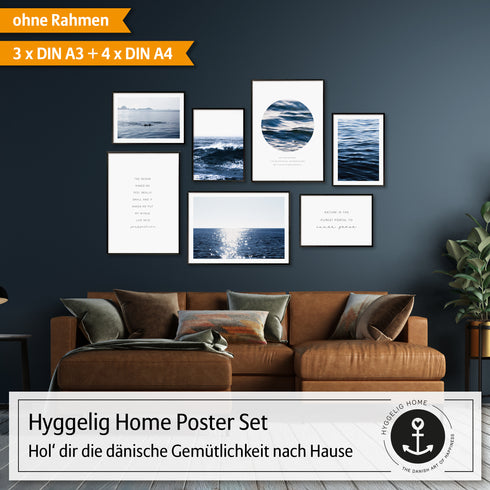 Poster Set Blue Waves