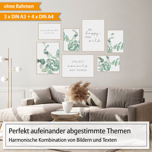 Poster Set EukalyptusAquarell