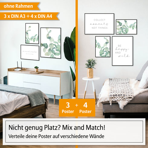 Poster Set EukalyptusAquarell