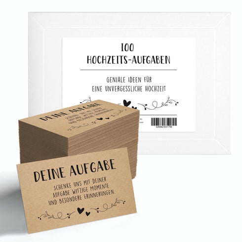 100 Hochzeits Aufgaben Karten Kraftpapier