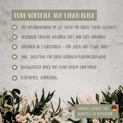 100 Hochzeits Aufgaben Karten Kraftpapier