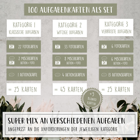 100 Hochzeits Aufgaben Karten Kraftpapier