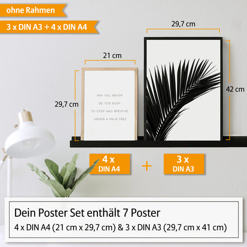 Poster Set Palmenblatt