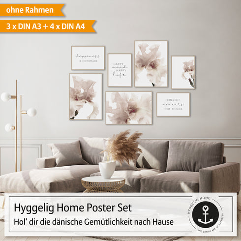 Poster Set Pastell Flower