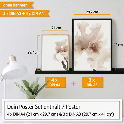 Poster Set Pastell Flower