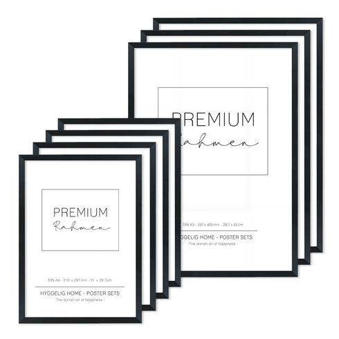 Rahmen Set aus Holz schwarz