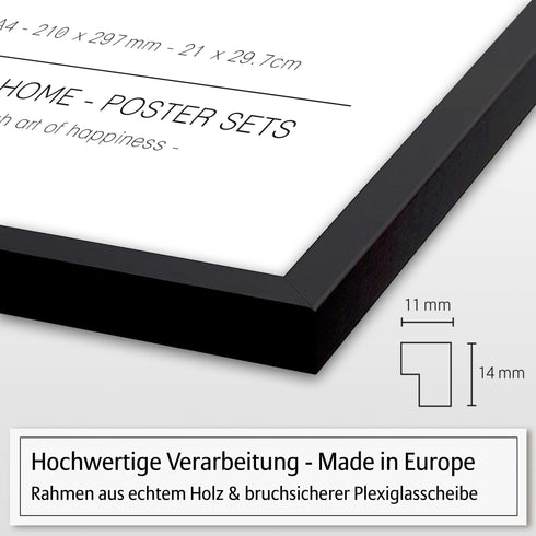 Rahmen Set aus Holz schwarz