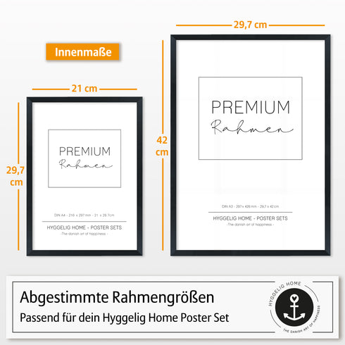 Rahmen Set aus Holz schwarz