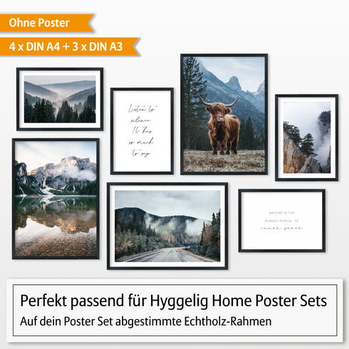 Rahmen Set aus Holz schwarz