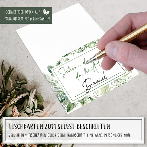 100 Tischkarten Eukalyptus