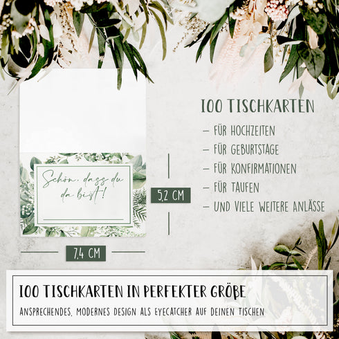 100 Tischkarten Eukalyptus