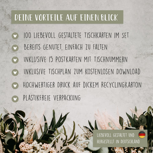 100 Tischkarten weiß